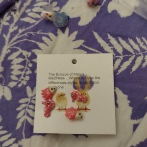 Little girl stud earrings 2 pair a summer beach super popular trendy type